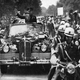 Yuri Gagarin receives a hero’s welcome in a parade in the Polish capital city of Warsaw in 1961.
